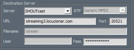 Configuración Shoutcast